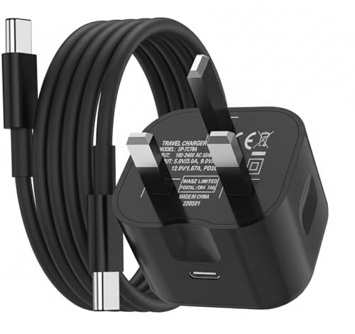 For iPad 11th Generation 2025-2024/Air 11 Inch 2026-2025-2024/Air 13 Inch 2026-2025-2024 Charger, 20W USB C Charger Plug With Type C Charger Cable Fast PD Adapter Mains UK Wall Charger (Black)