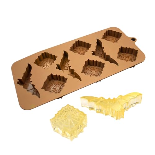 COMFOLIVING Moldes de silicona de Halloween – moldes para pasteles de Halloween, moldes para tortitas | moldes de silicona para fondant | moldes para hornear Halloween | moldes para pasteles de