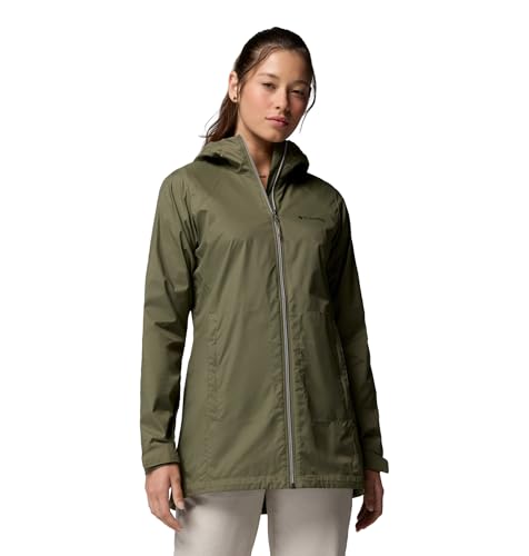 Columbia Women's Switchback II Lined Long Rain Jacket, Stone Green, X-Large