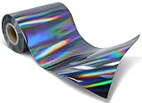 VViViD Deco65 Holographic Black Chrome Permanent Adhesive 15 Feet x 12 Inches Craft Vinyl Roll