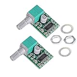 VKLSVAN 2PCS Mini PAM8403 DC 5V 2 Channel USB Digital Power Amplifier Board Module Volume Control with Potentionmeter 2 * 3W