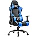 LUCKRACER Chaise Gaming Fauteuil de Bureau Pivotant Conception Ergonomique Robuste avec Coussin et Dossier inclinable (Bleu)