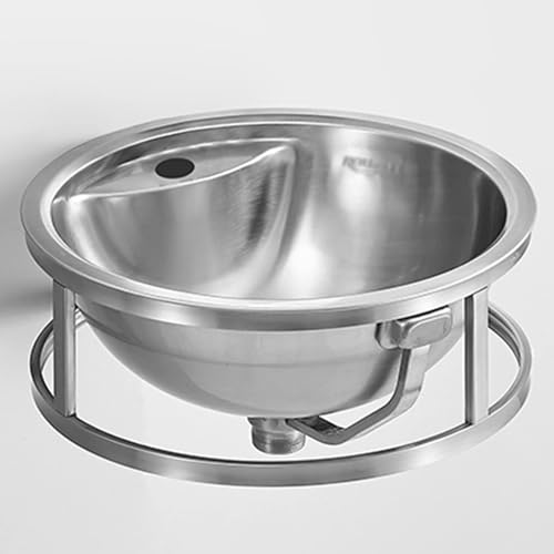 Lavabo mural inox de 43 cm évier rond avec support de fixation cuisine