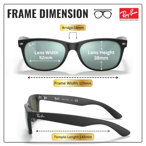 Image of Ray-Ban RB2132 NEW WAYFARER FLASH Square Shaped Sunglasses for Men & Women with Official RAYBAN Eyewear Kit