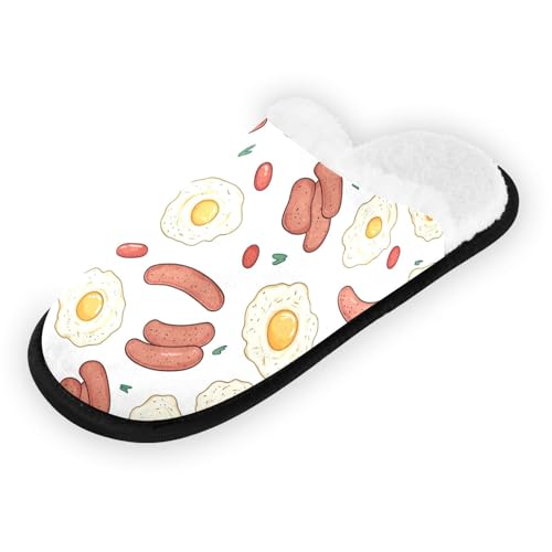 White Egg Sausage Slippers For Women Men Soft Memory Foam Non-Slip Food Winter Indoor House Shoes Travel Slipper2