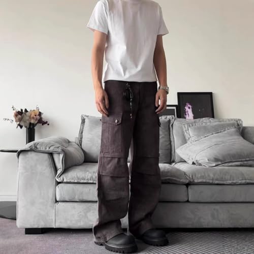 Cargo Pants for Men Baggy Lounge Casual Denim Y2k Jeans Hip Hop Straight Leg Pants with Pockets Joggers Streetwear2