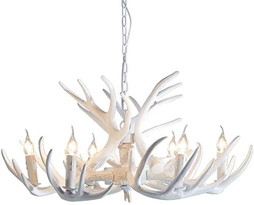 Suspension corne de cerf blanche pour salon et restaurant