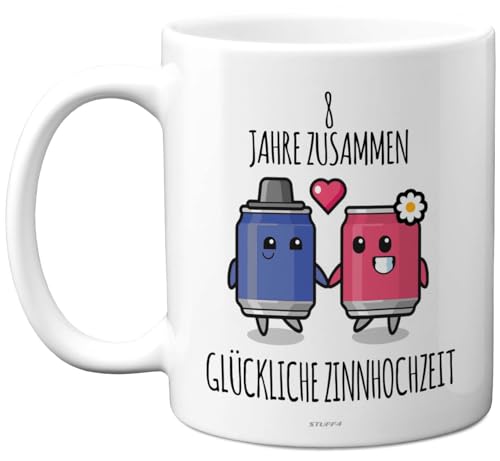 Produktbild von Heiraten Geschenk Mr. & Mrs. Panda Grußkarte 8. Hochzetstag Blechhochzet - Meeresbrse Geschenk Für Hochzeitstag