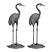 Produktbild 2 x Dekofigur Kranich, wetterfest, frostfest, Gusseisen, Innen und Außen, Gartendeko, HxBxT: 75 x 35 x 22 cm, grün