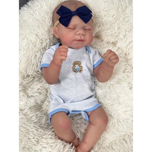 Lonian 19 Zoll Reborn Schlafen Puppen Neugeborenes Baby mit Full Vinyl Poseable Körper für Kinder ab 3 Jahren (Mädchen) – Bild 6