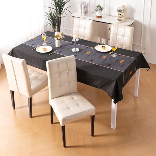 Image of HOKIPO Modern Grace Table Cloth for 4 Seater, 55x71 in, Twilight Fern