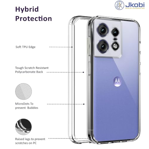 Image of Jkobi Back Cover for Motorola Moto Edge 50 Pro (Silicone Clear Shockproof Case with Camera Protection | Soft and Flexible | Transparent)