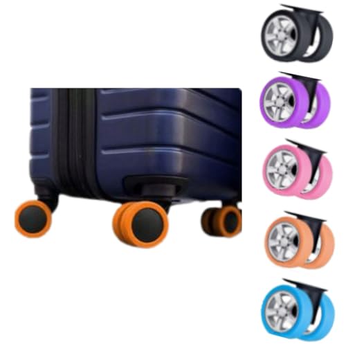Kit 8 Capa Protetora para Rodinhas de Mala Bagagem Anti Ruído, 8 unidades, Capas de silicone para rodas de malas. (Rosa)