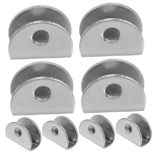 Homoyoyo 8pcs Floating Shelf Brackets Glass Shelf Clips Stainless Steel Wall Mounting Mirror Clips