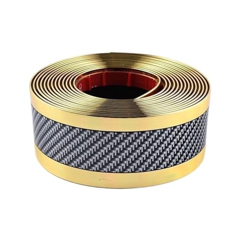 Bande fibre de carbone jaune et noir 3cm x 1m pour protection et garniture de portière voiture