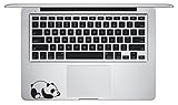 Laptop Macbook sticker decal - Panda bear laying down KEYPAD - matte black skins stickers