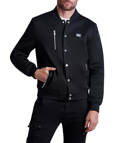 KARL LAGERFELD Men's Textured Bomber Jacket2