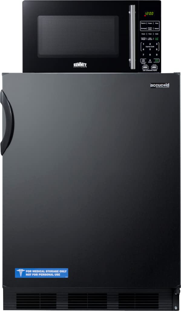 5.1 CU. FT. MINI Refrigerator in Black with Freezer and 0.7 CU. FT. Microwave Combo