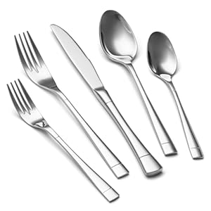 Heavy Duty Silverware Set for 8, 40-Piece 18/10 Stainless Steel Flatware Set, Mirror Polished Cutlery Modern Kitchen Eating Utensil Durable Tableware Included Knife Fork Spoon, Dishwasher Safe