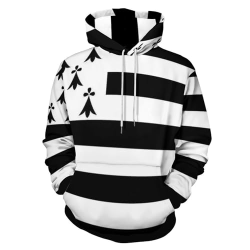 Sweat à capuche homme running et jogging imprimé Bretagne
