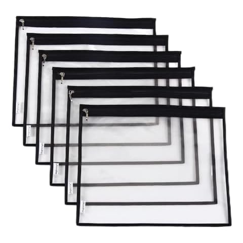 Augbunny Multi-purpose Water Resisitant Clear PVC Organizer Bag Pouch with Zipper Closure 6-pack Cover