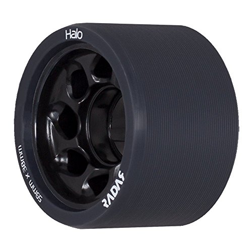 Riedell Radar Wheels Halo Roller Skate Wheels - 4 Pack of 38mm x 59mm | Black / 101A
