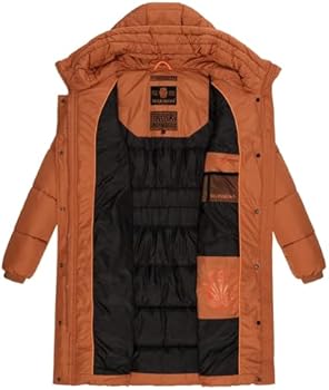 MARIKOO B941 Winterjas voor dames, met capuchon, gewatteerde jas, Dark-Olive, M