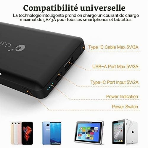 Home Care Wholesale 10000mAh Chargeur Portable Power Bank - Étui de Chargeur de Batterie étendu Rechargeable - Pack de Batterie de Secours de Voyage Compact pour Nintendo Switch