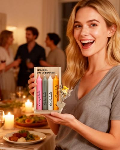 TheGiffter Geschenke für Frauen, Geschenk Freundin Kerzen Geschenkset, Geburtstagsgeschenk für Frauen Freundin Mama Schwester, Kleines Geschenk für Oma Kollegin zum Ruhestand Geburtstag Weihnachten