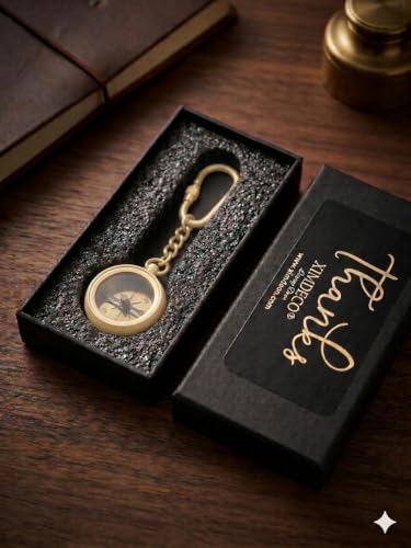Brújula de Llavero Vintage de Latón Antiguo | Brújula Direccional para Niños y Aventureros | Llavero Retro de Metal para Hombres y Mujeres | Regalo para Viajeros y Aventureros miniatura 5