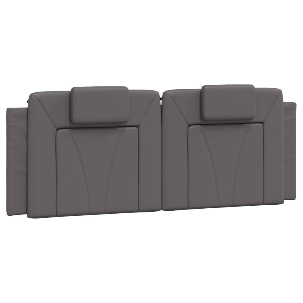 Coussin de tête de lit Gris 140 cm Similicuir,Tete de lit capitonnée,tête de lit à Poser au Sol
