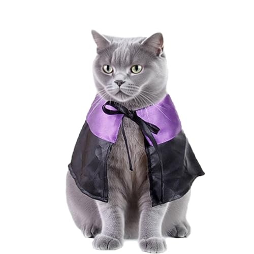 Qiansail Dog Halloween Costumes Cat Wizard Cloak Funny Cat Vampire Cape Pet Cosplay Clothes Party Outfit for Puppy Kitten (S)