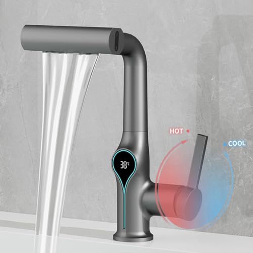 Grifo de lavabo para evitar quemaduras con sensor de temperatura y caño extensible 7