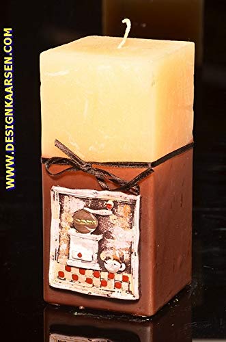 Kaffeemuhle, Quadra Kerze 7,5x7,5x15 cm - Luxus Kerze. Hergestellt Niederlanden und Diese Luxuskerze kommt sehr schnell zu Ihnen.