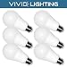 Vivid Lighting LED Bulbs, 60 Watt Replacement, 9.5W, 800 Lumens, 6 Pack, Daylight (5000K), Dimmable, Energy Star Certified