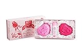 confezione regalo sapone 2x70g+balsamo labbra 5ml gift set soap+lip balm rose luxorious bio fresh