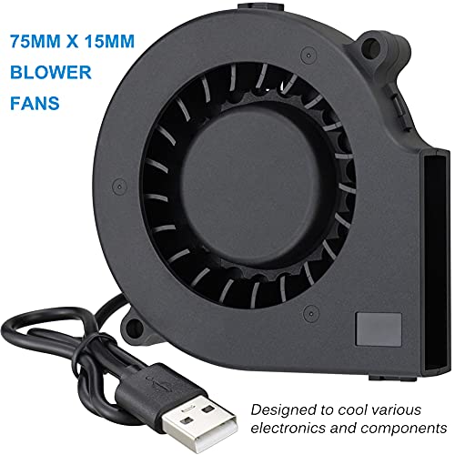 Gdstime 75Mm Usb Fan, 75Mm X 15Mm Blower Fan, 5V Dc Brushless Cooling Fan #TOP4
