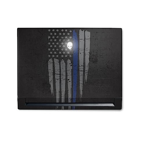 Image of MightySkins Skin Compatible with Alienware M18 R1 (2023) Full Wrap Kit - Thin Blue Line | Protective, Durable, and Unique Vinyl Decal wrap Cover | Easy to Apply & Change Styles | Made in The USA