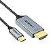 USB C to HDMI Cable(4K@60Hz), Type C to HDMI Thunderbolt 3 Compatible with MacBook Pro 2018/2017, iPad Pro/MacBook Air 2018,Samsung S10/S9/S8, Dell XPS 13/15-1.5M/4.9FT