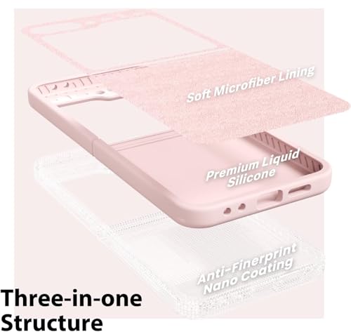 Image of MIDOS Back Cover Compatible with Samsung Z Flip 6 Case Liquid Silicone Full Protection Shock Proof Back Cover for Samsung Galaxy Z Flip 6 (Sand Pink)