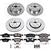 PowerStop Front and Rear Brake Kit For Jeep Grand Cherokee 2017-20 - Drilled and Slotted Disc Rotors with Ceramic Brake Pads Replacement, K7413