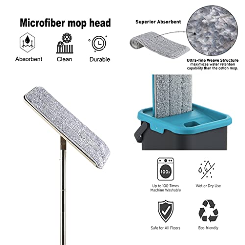 Recharge compatible squeeze flat mop et tampon microfibre réutilisable - 6
