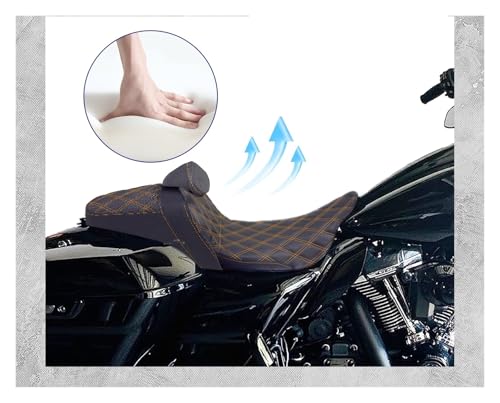Asiento trasero doble ergonómico y cojines respaldo para moto Electra Street Glide 4
