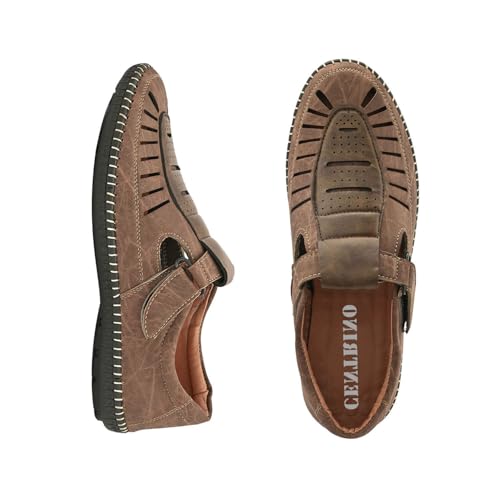 Image of Centrino Men's Fisherman Sandals | Sporty & Casual Summer Footwear | Adjustable Fit with soft cushion Padding | Closed-Toe Comfort & Durability (9284)
