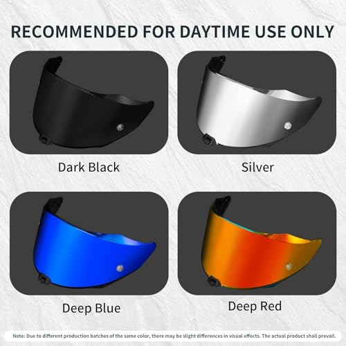 Image of PSLER Shatterproof Motorcycle Helmet Visor for KYT R2R,Silver | Impact-Resistant ,UV400 Protection, Motorcycle Tinted Face Shield for KYT R2R,Visor Replacement