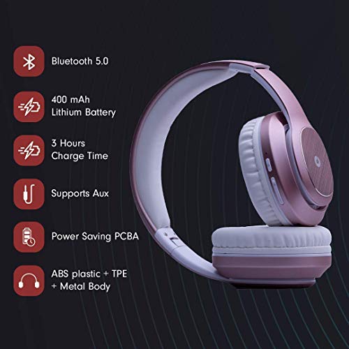 Melomane-Melophones-Opera-Jh-913-Bluetooth-Wireless-On-Ear-Headphones-With-Mic-Rose-Pink Melomane Melophones Opera Upto 24Hrs Playback,40Mm Drivers, Soft Padded Ear Cushions & Physical Noise Isolation…