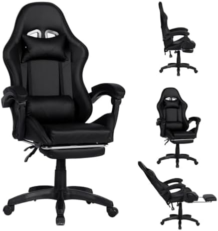 Cadeira Gamer Ergonômica com Encosto Alto,Couro Sintético, Altura...