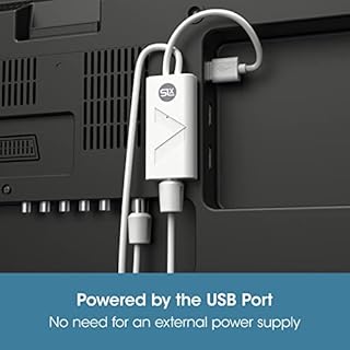 SLx Amplificatore di segnale per TV/Digital Freeview con filtro 4G integrato e filtro 5G – 1 via compatto USB alimentato amplificatore booster box per TV, antenna