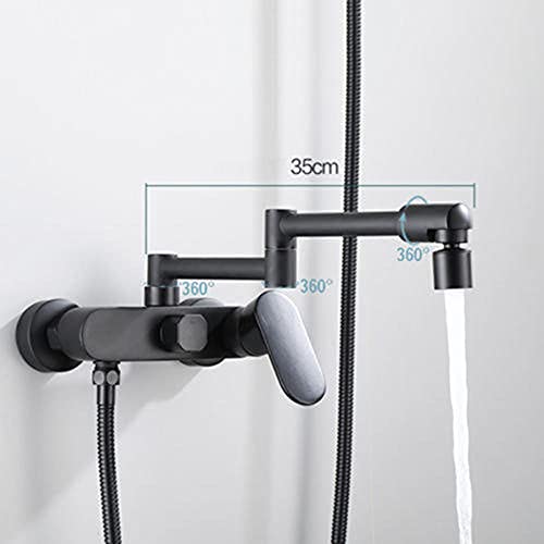 Robinet de baignoire pliant mural noir pour optimiser l'espace bain