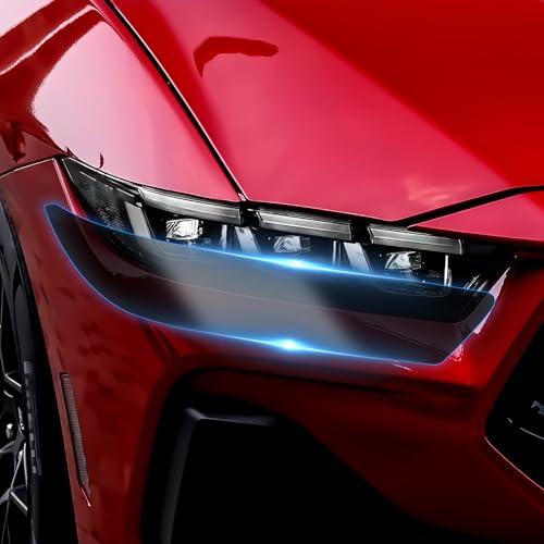 KUNGKIC for Ford Mustang 2024 2025 Wide Headlight Protection Film TPU Scratch Guard Non-Yellowing Self-Healing Exterior Accessories Sport Style